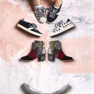 ANTHROPOLOGIE D.A.T.E. PREMIUM FLOCK SNEAKERS 38 BLACK